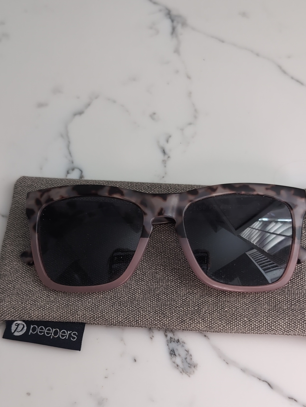 Peepers Tortoiseshell Pink-Mauve Frame Sunglasses, +1.50